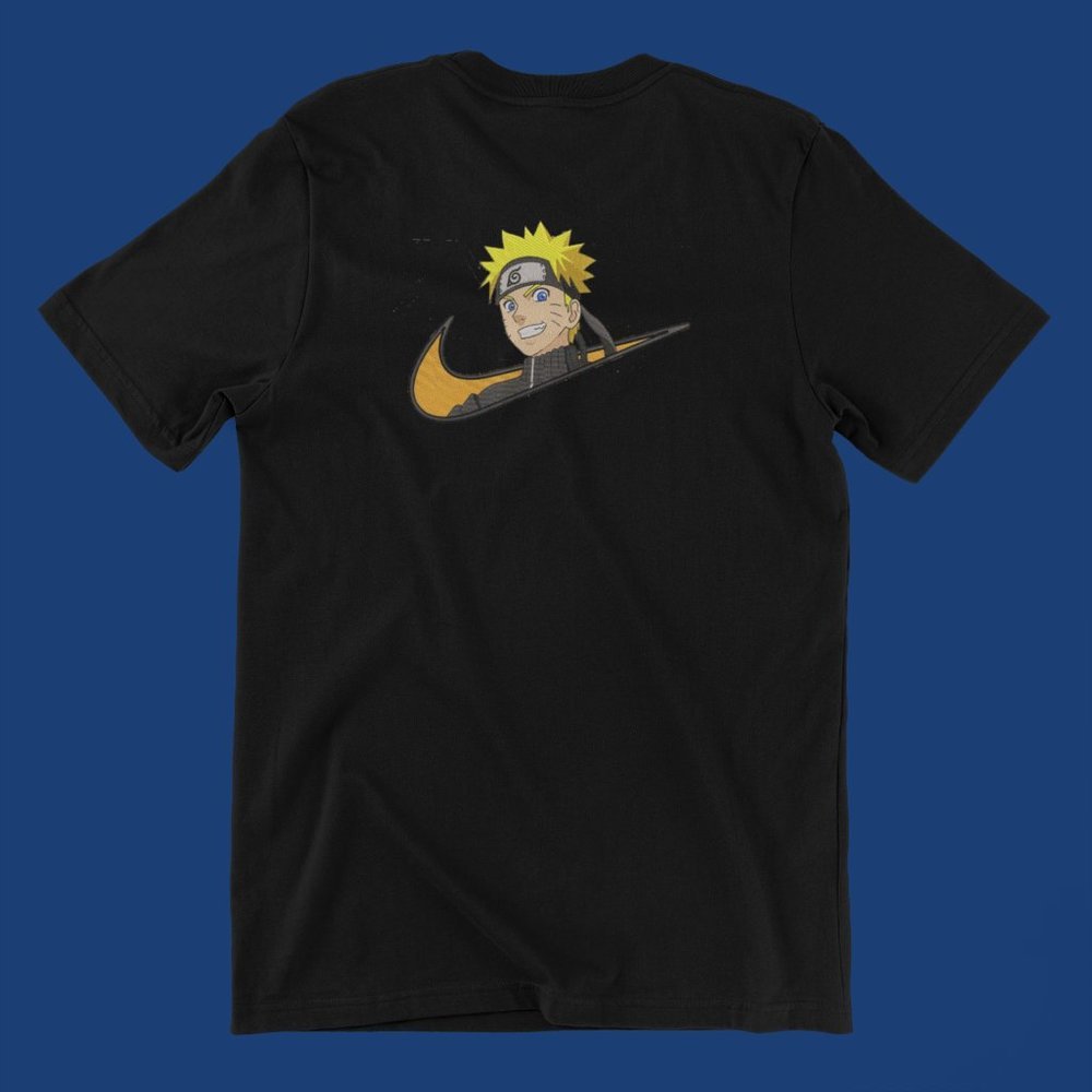 New- White&black Embroidered anime box T-shirt